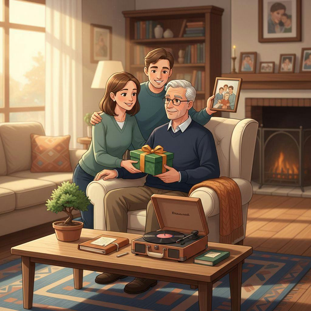 Beautiful illustration for gifts for older dads