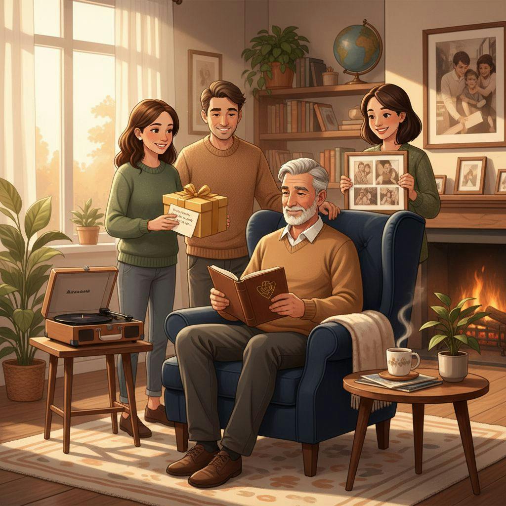 Beautiful illustration for 60th birthday gifts for dad