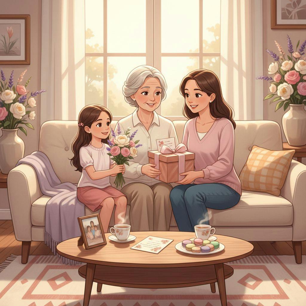 Beautiful illustration for grandma mothers day gifts