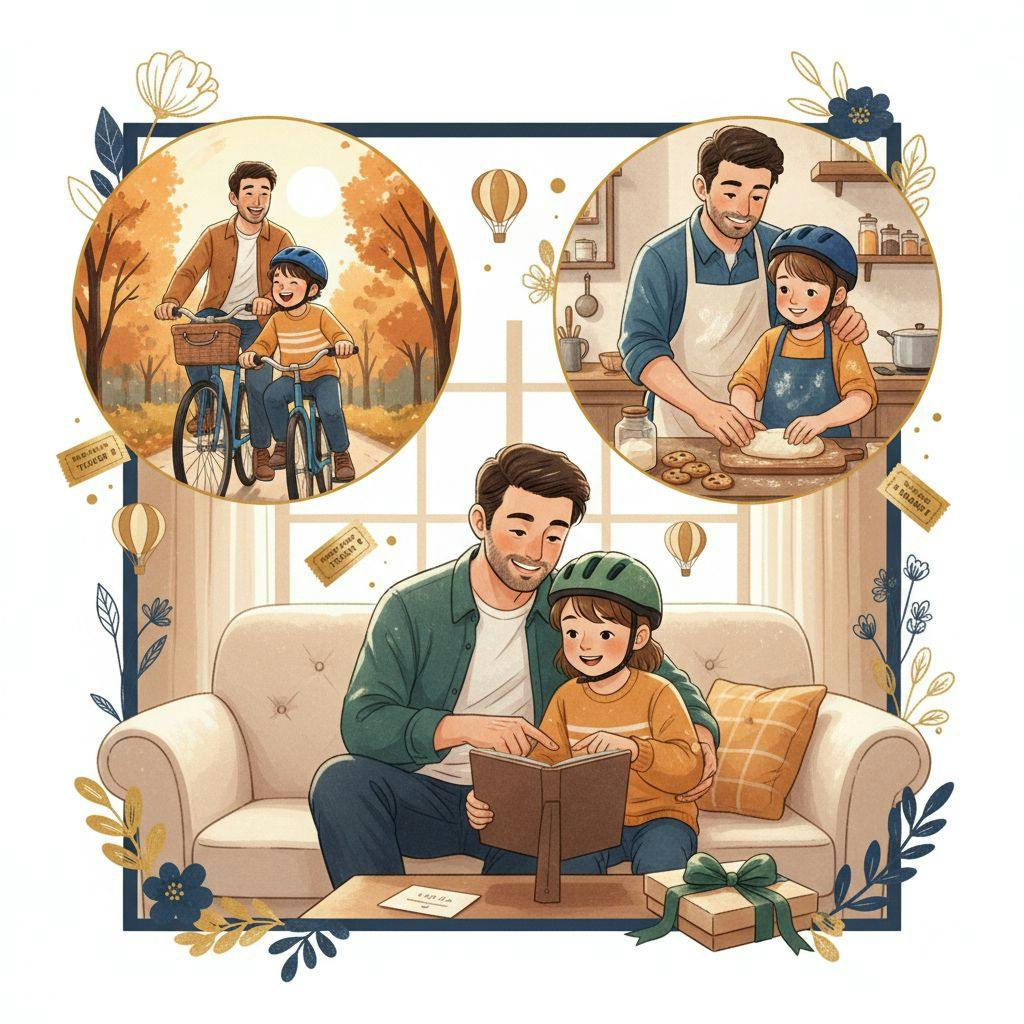 Beautiful illustration for experience gifts for dad