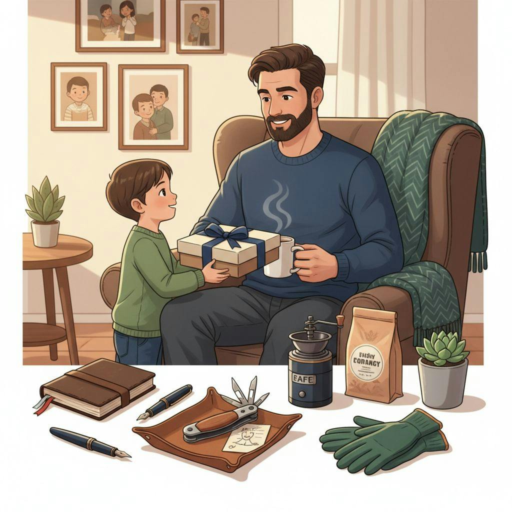 Beautiful illustration for practical gifts for dad