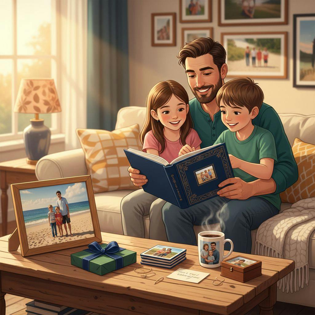 Beautiful illustration for photo gifts for dad