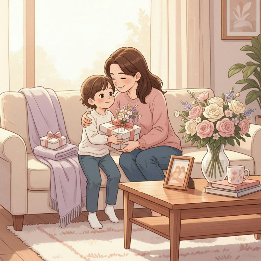 Beautiful illustration for cute mothers day gifts
