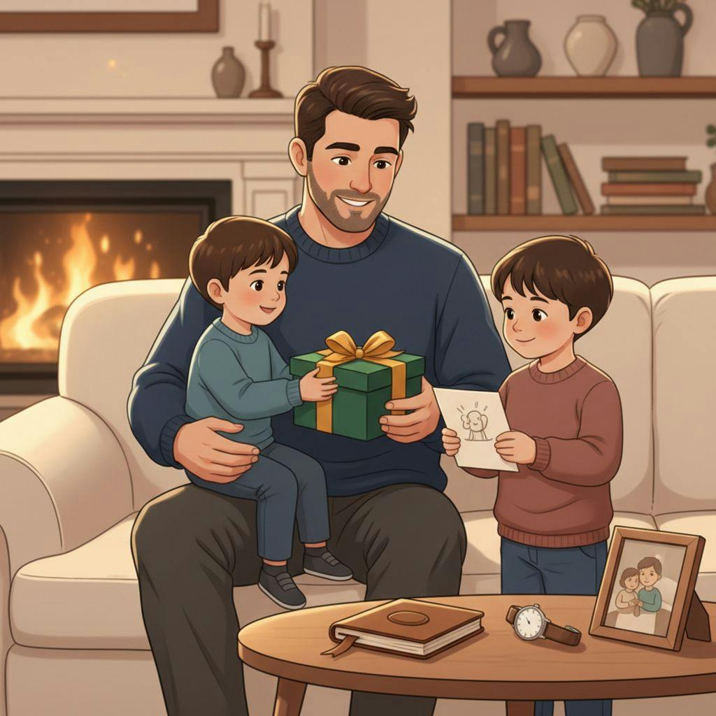 Beautiful illustration for luxury fathers day gifts