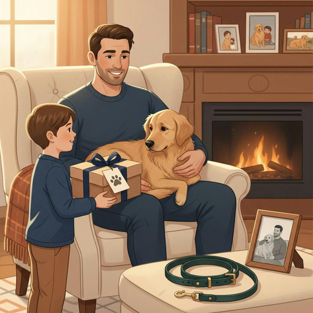 Beautiful illustration for dog dad gifts
