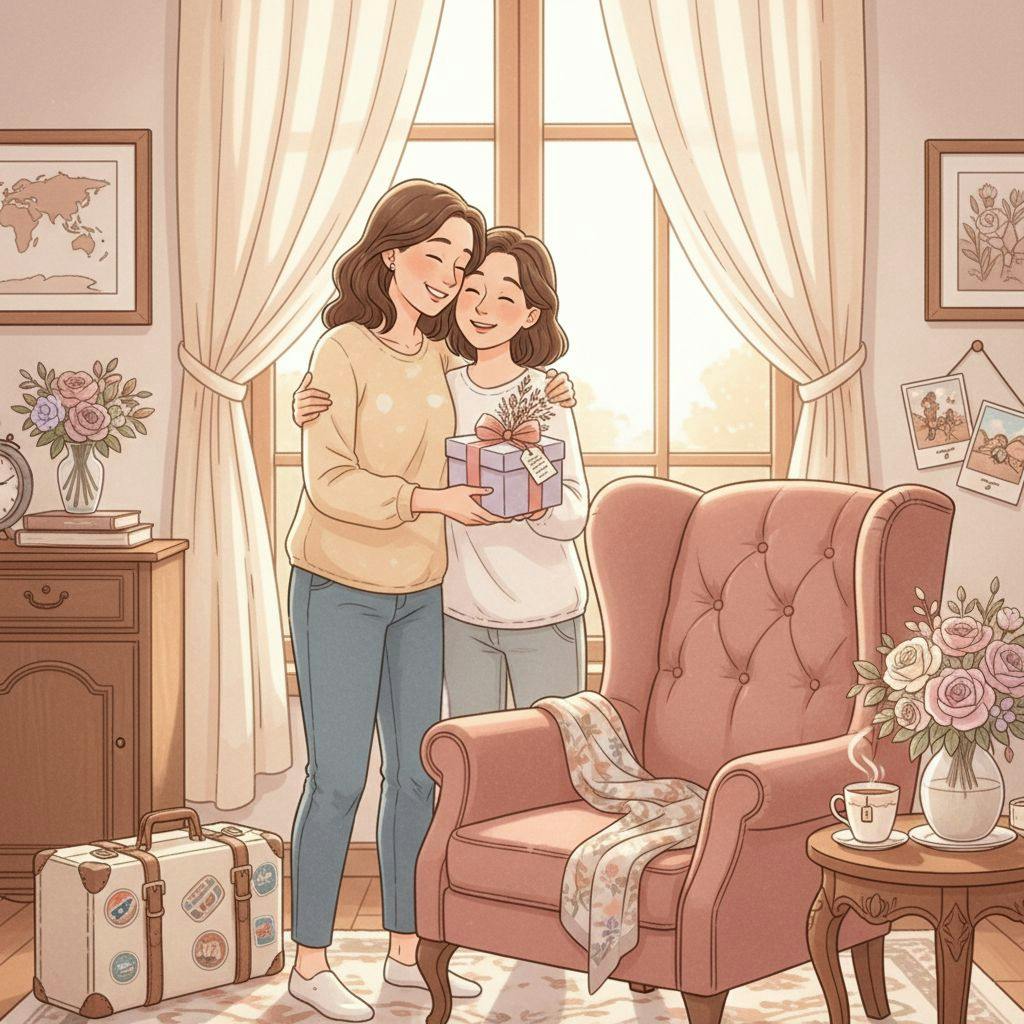 Beautiful illustration for travel gifts for mom