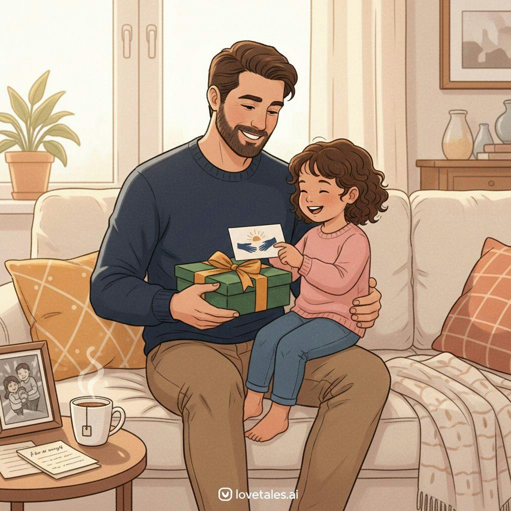 Beautiful illustration for gift cards for dads