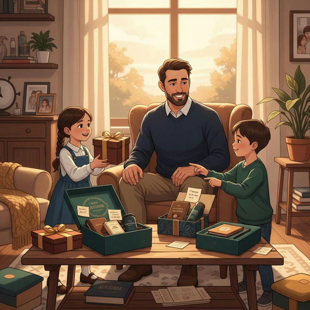 Beautiful illustration for subscription boxes for dad