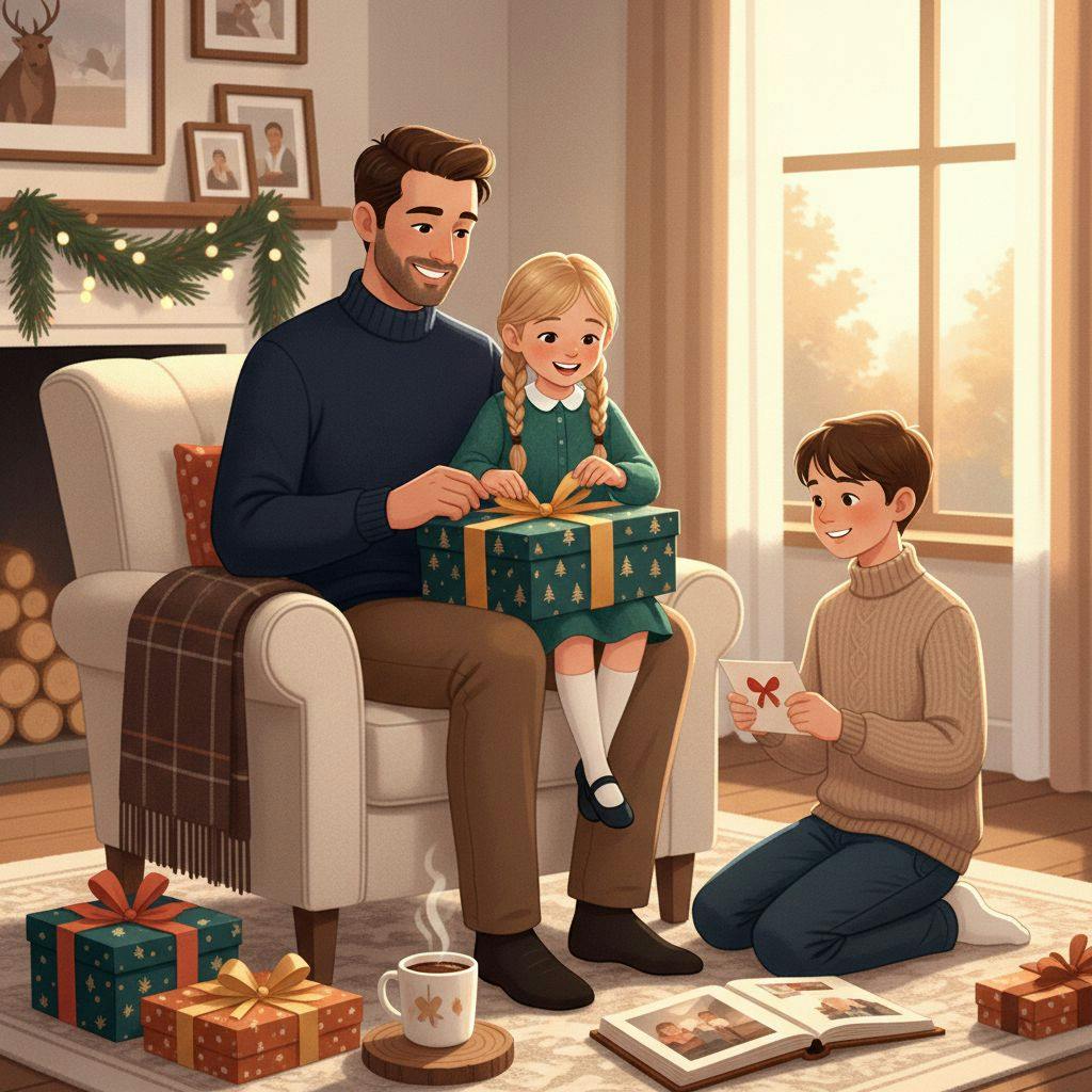 Beautiful illustration for christmas gifts for dad