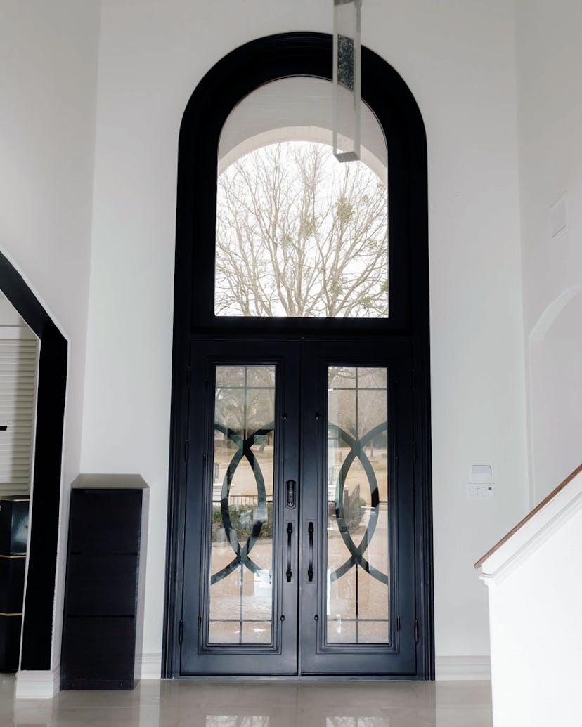 Wrought Iron Double Entry Door with Transom by Love That Door