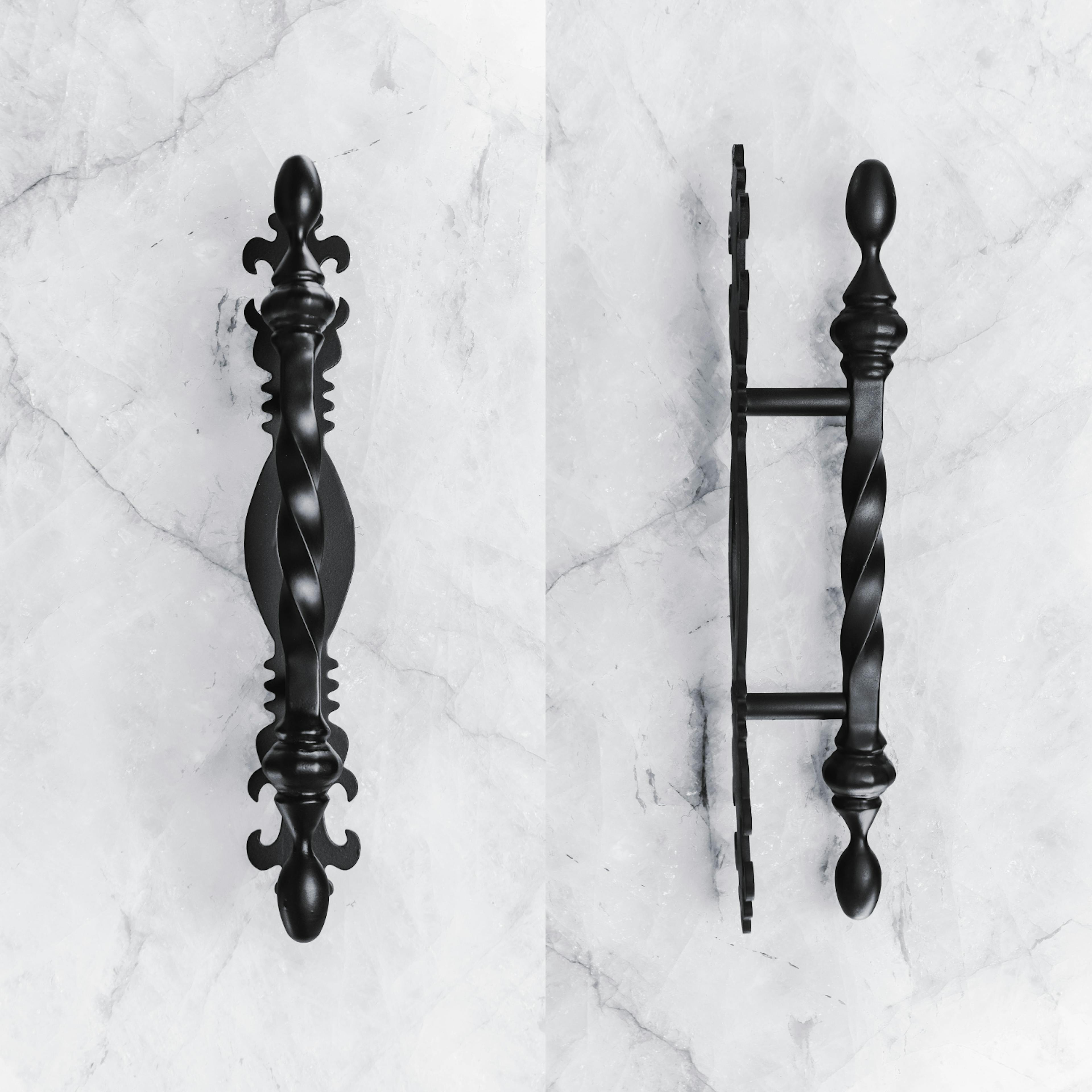 Sleek and modern iron door handle with polished chrome finish