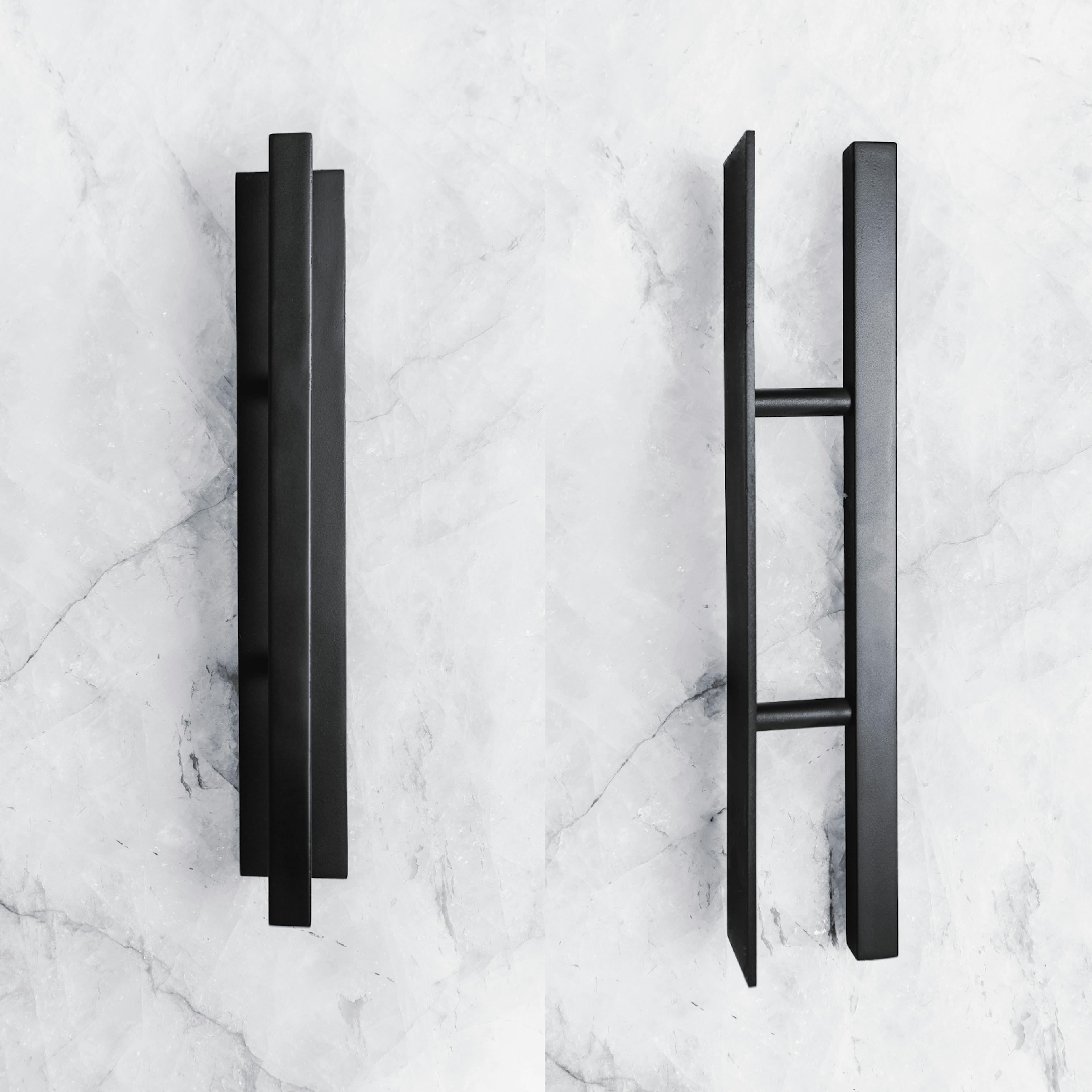 Iron door handle with unique color and finish options for personalized style