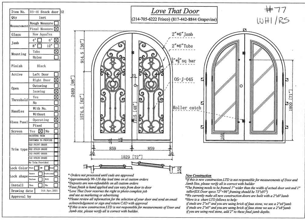 Builder Double Entry Iron Door by Love That Door 11