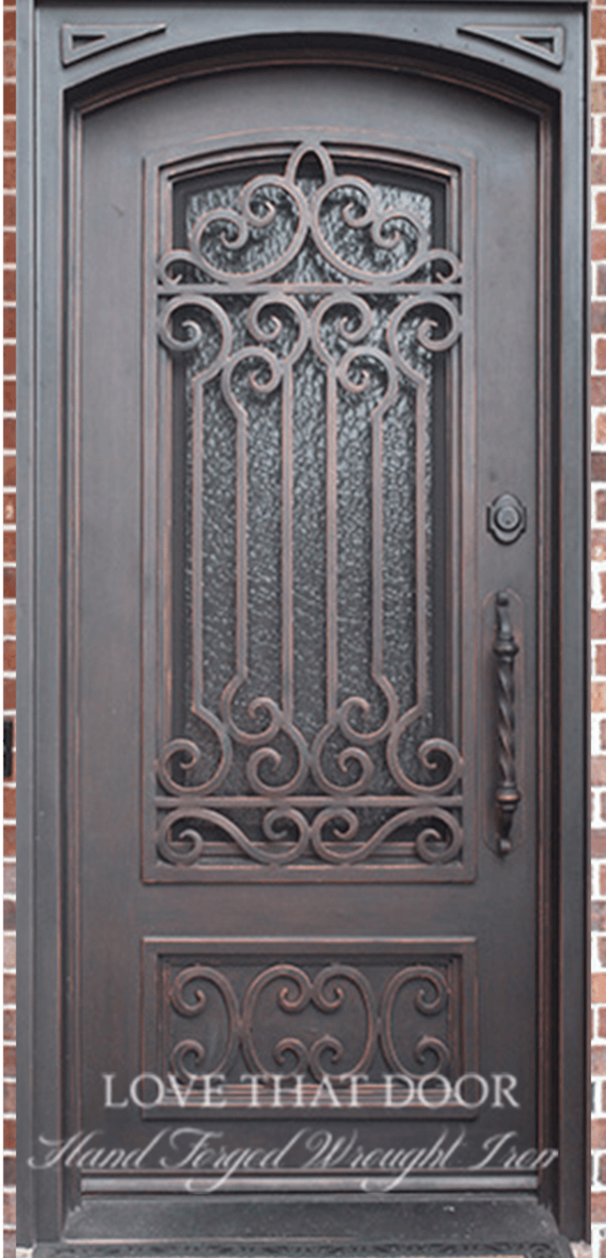 Hand-forged single iron door with rustic charm and authenticity