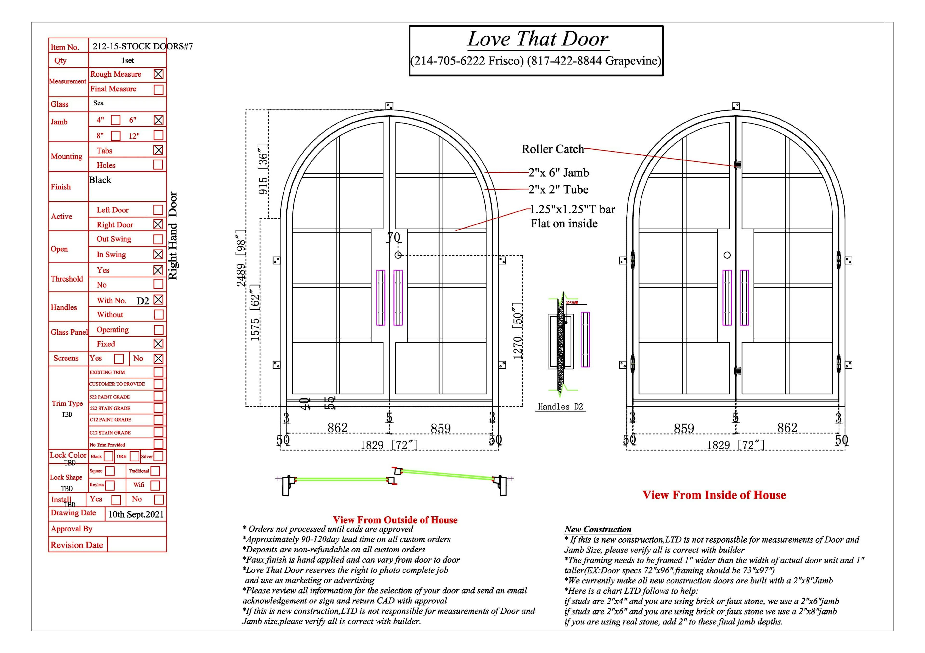 DOUBLE ENTRY IRON DOOR #212-15