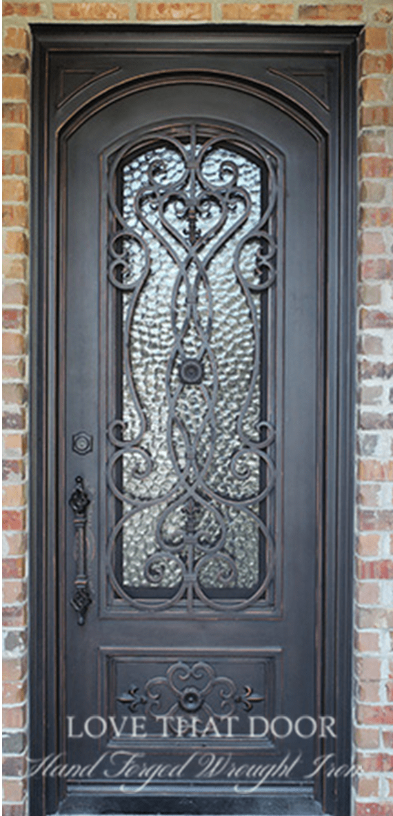 Single iron door with stunning artistic details and craftsmanship