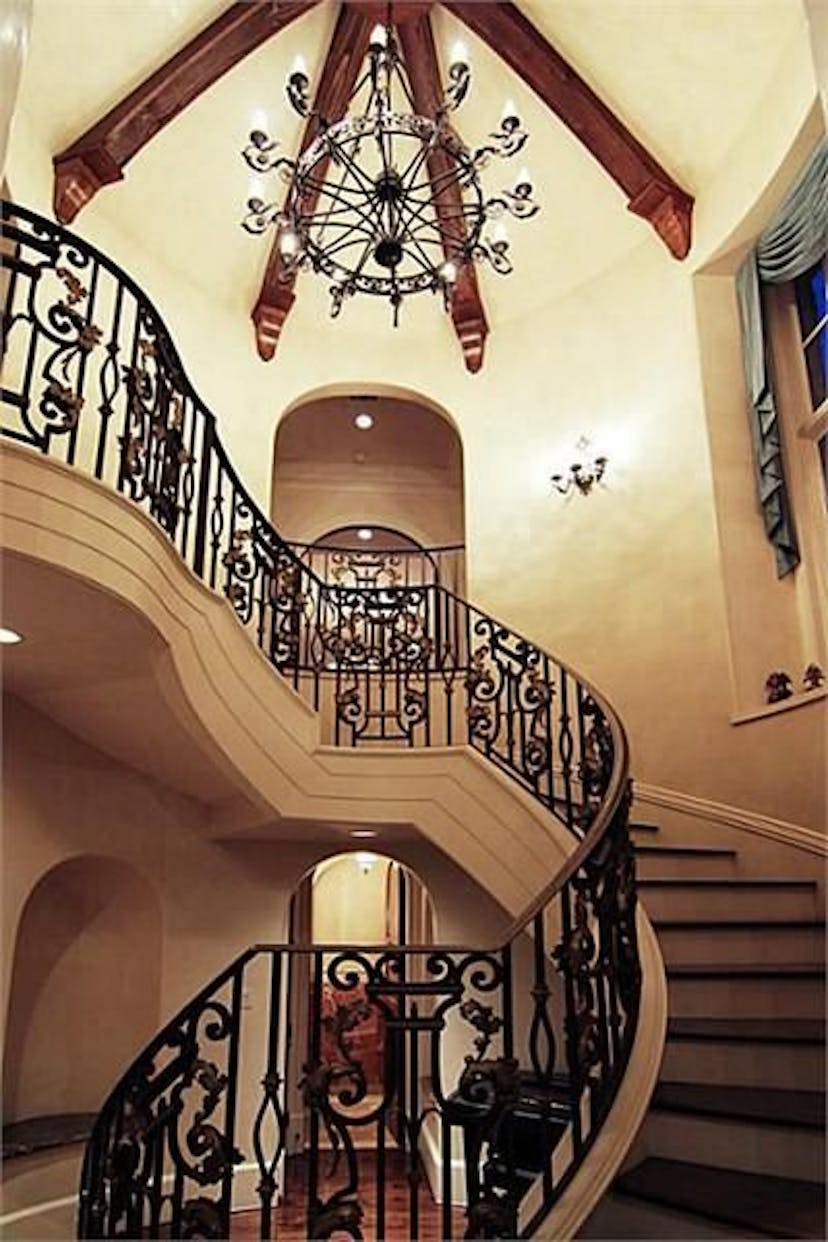 Durable iron railing with a sturdy and long-lasting construction.
