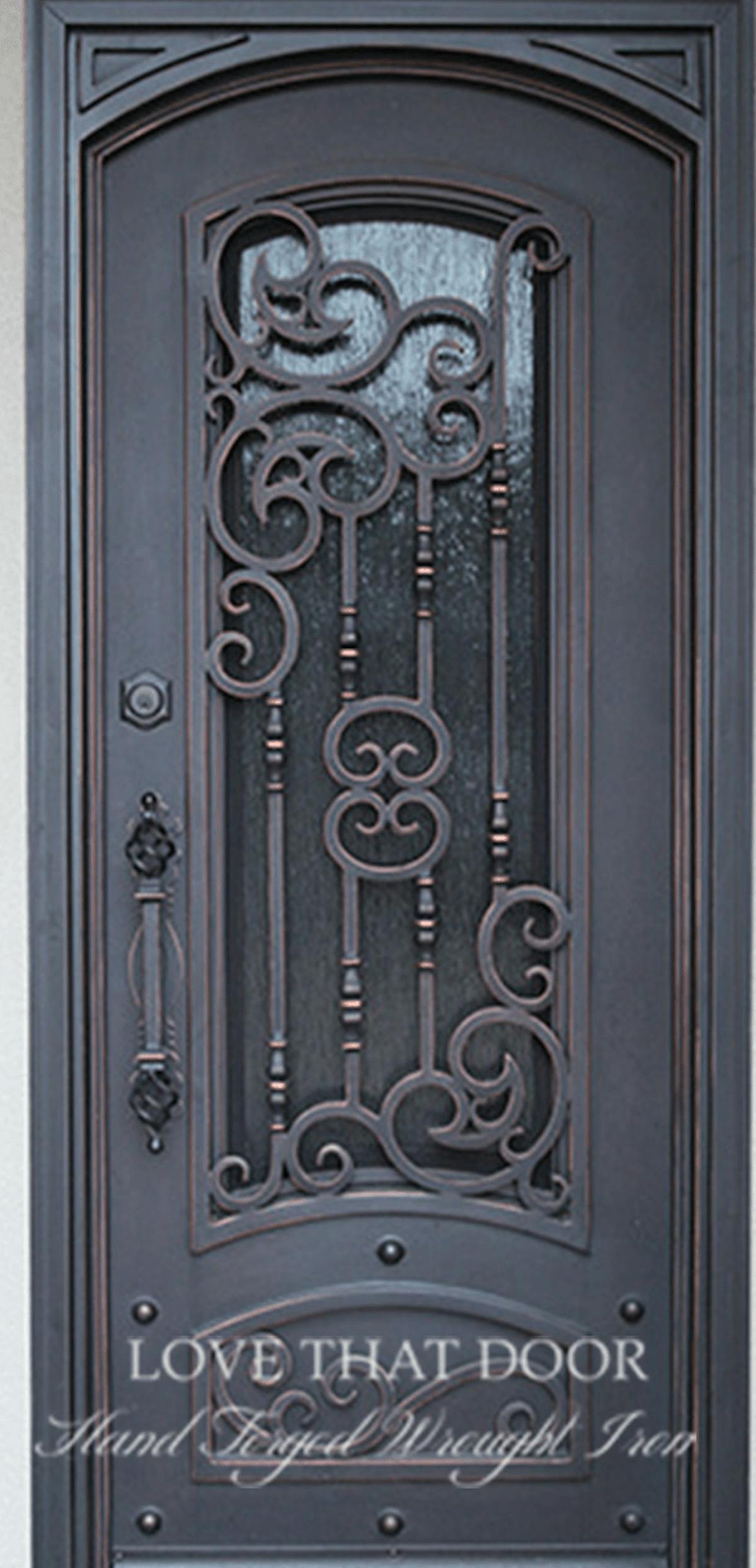 Single iron door with sleek and modern design