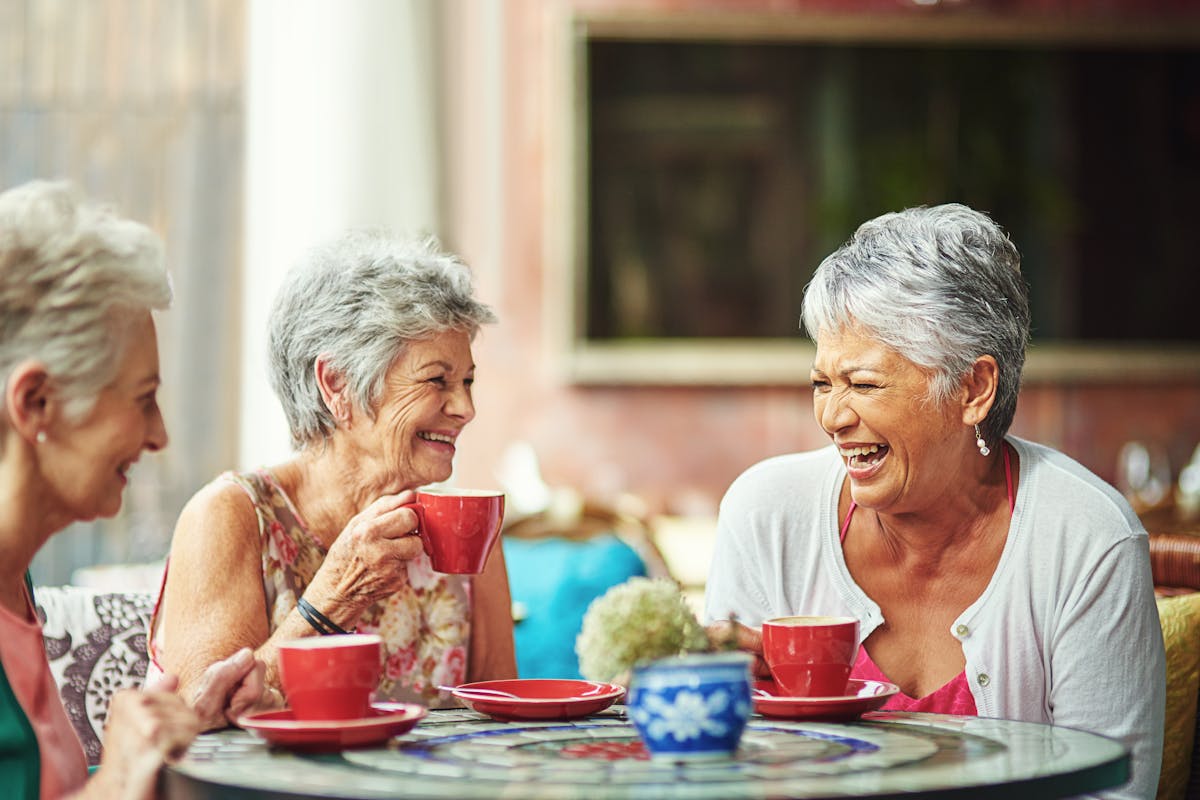 Lifelong friends catching up over coffee. Cropped shot of a group of senior female friends enjoying a lunch date.