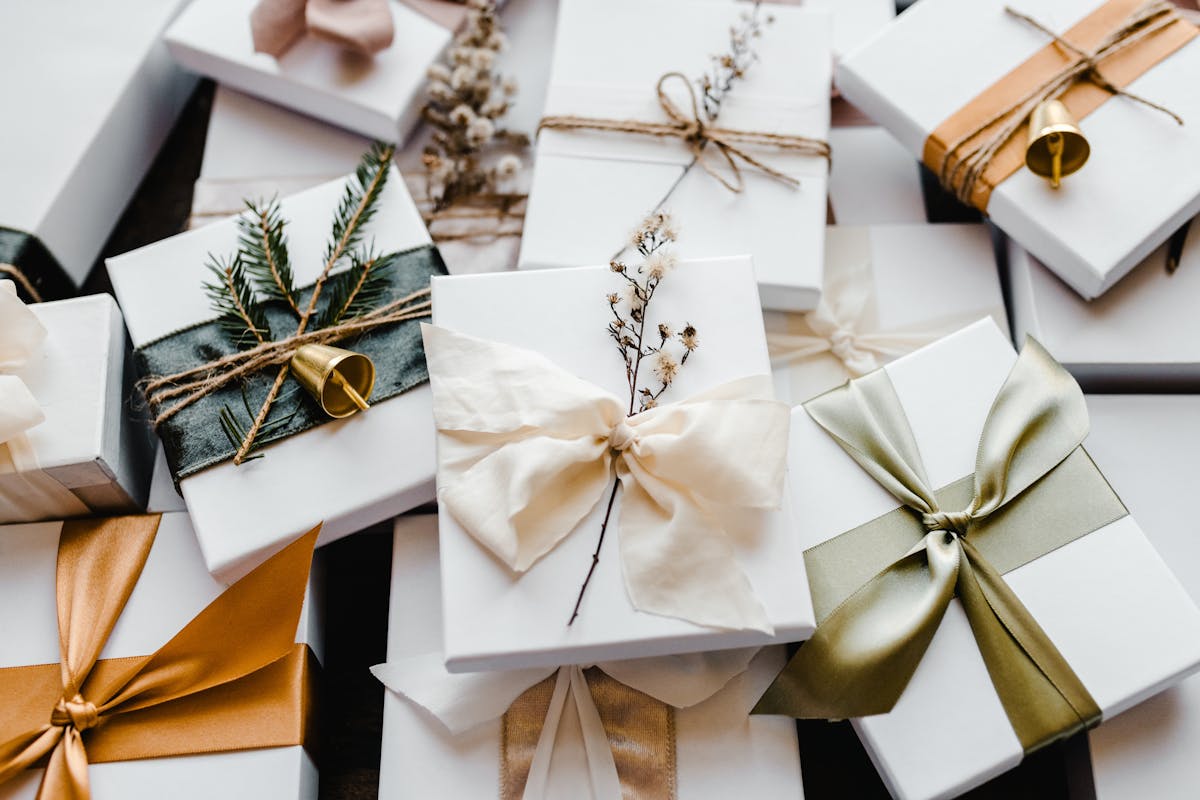 Wrapped gift boxes