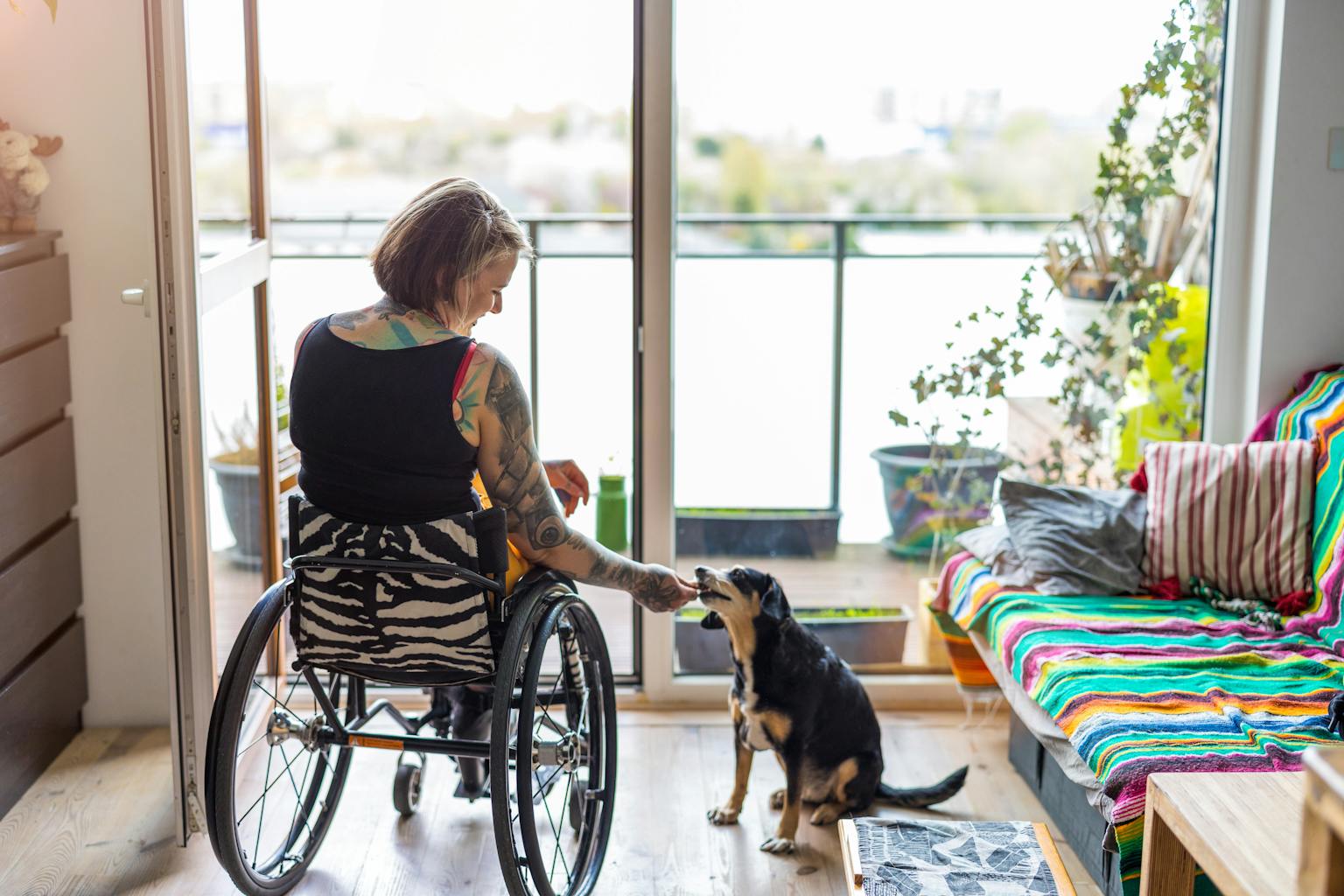 lady in wheelchair with her dog