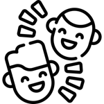 Friendly Icon with 2 people happy