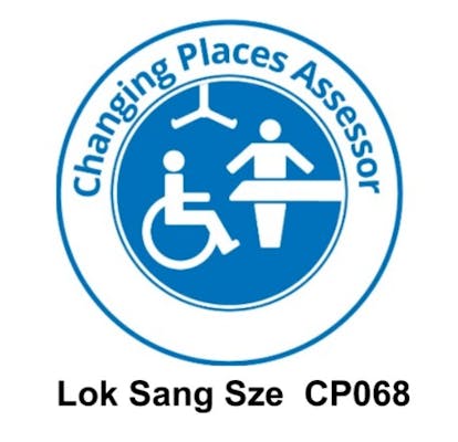 Changing Places Assessor Logo with Assessor Name and Registration Number