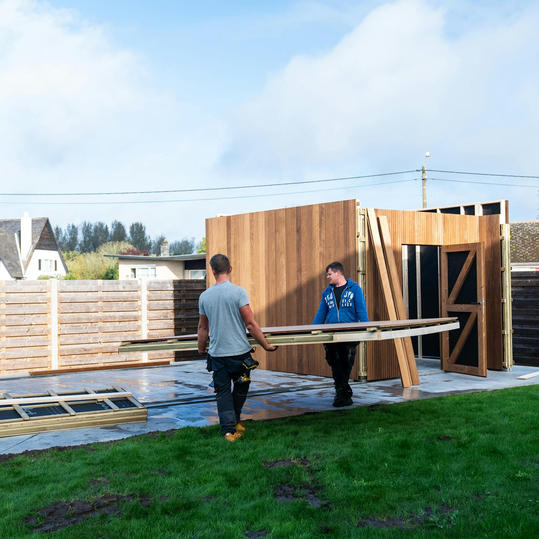 opbouw poolhouse Westerlo