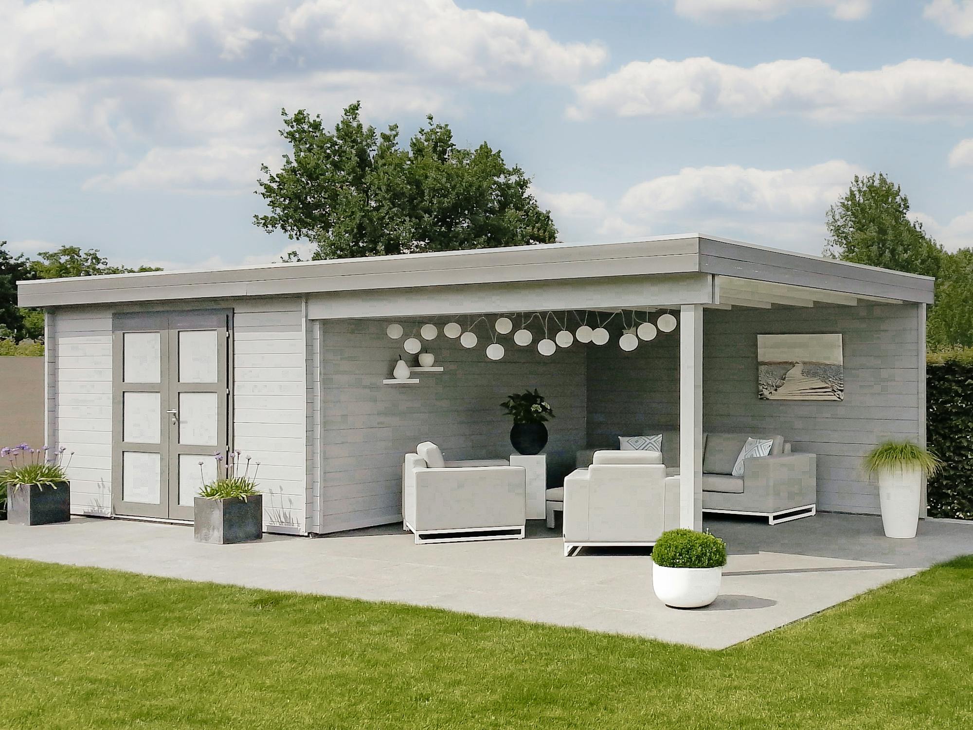 poolhouse modern geel bijgebouw