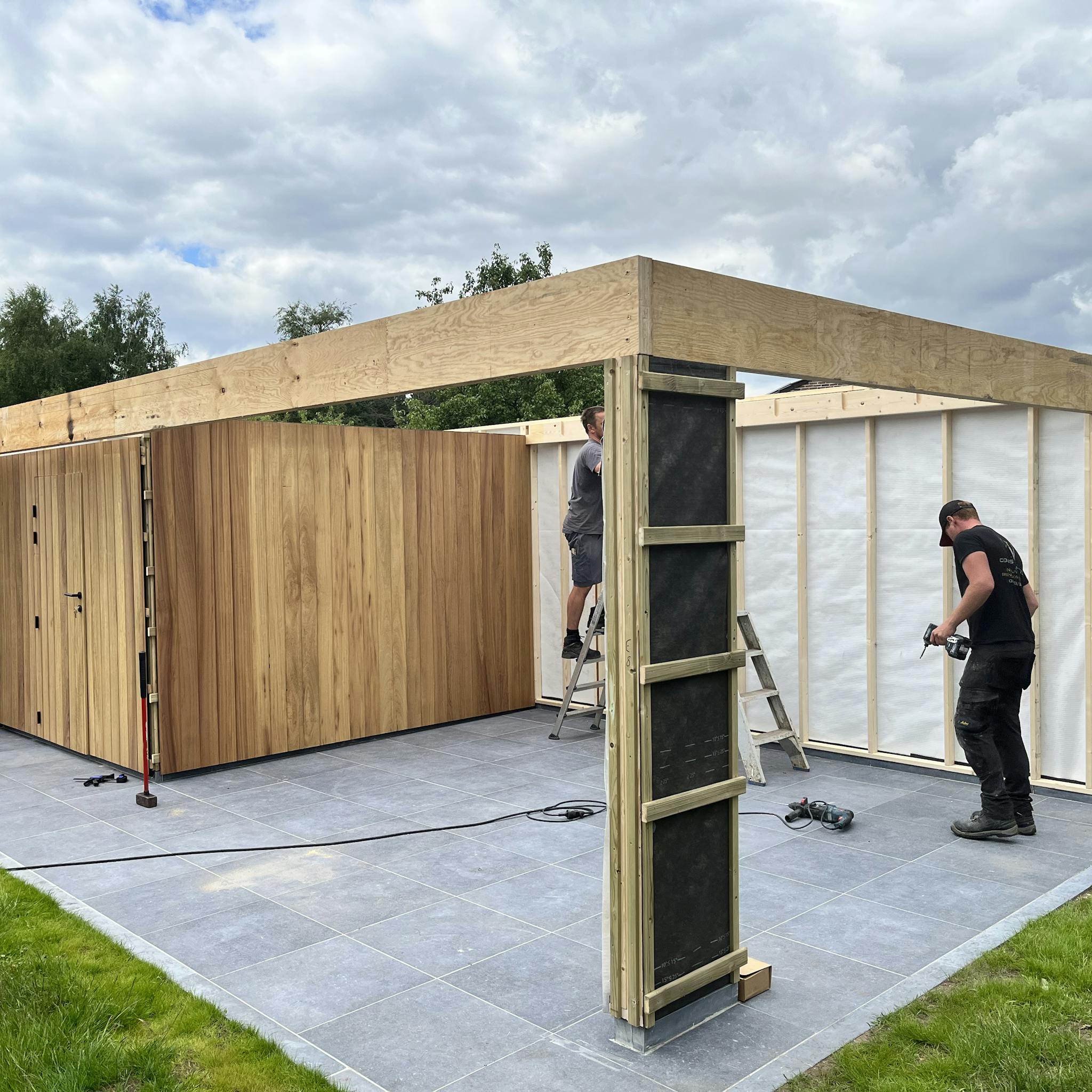 bouwpakket poolhouse houtskelet