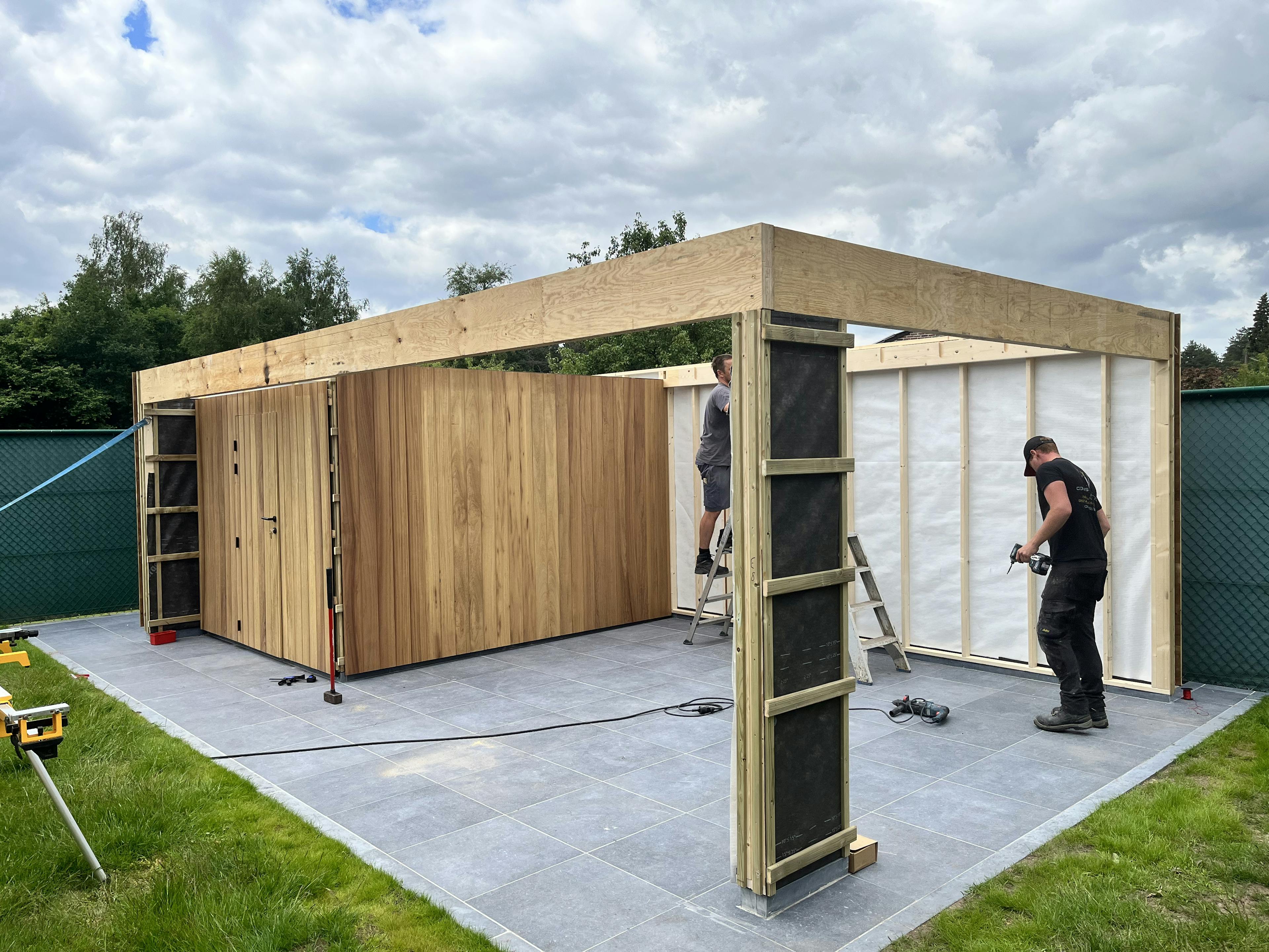 bouwpakket poolhouse houtskelet