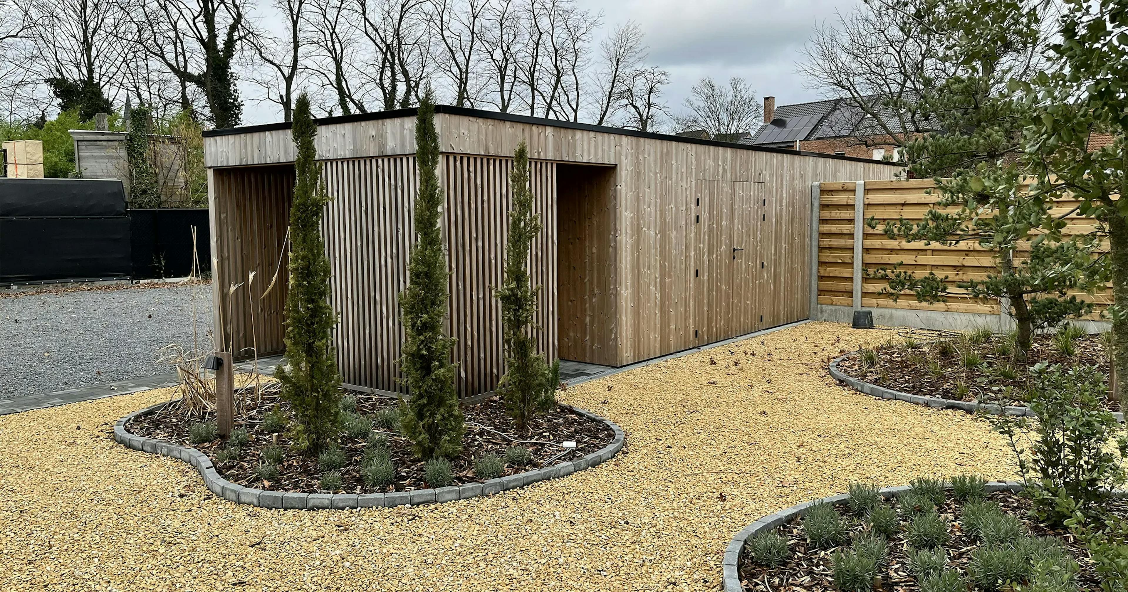 Tuinberging in hout - realisatie