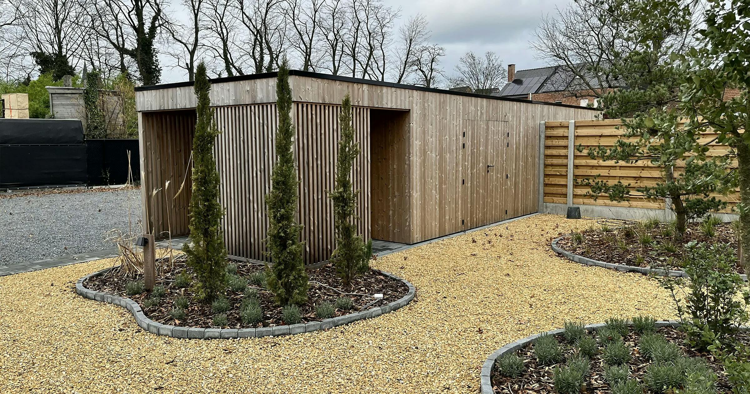 Tuinberging in hout - realisatie