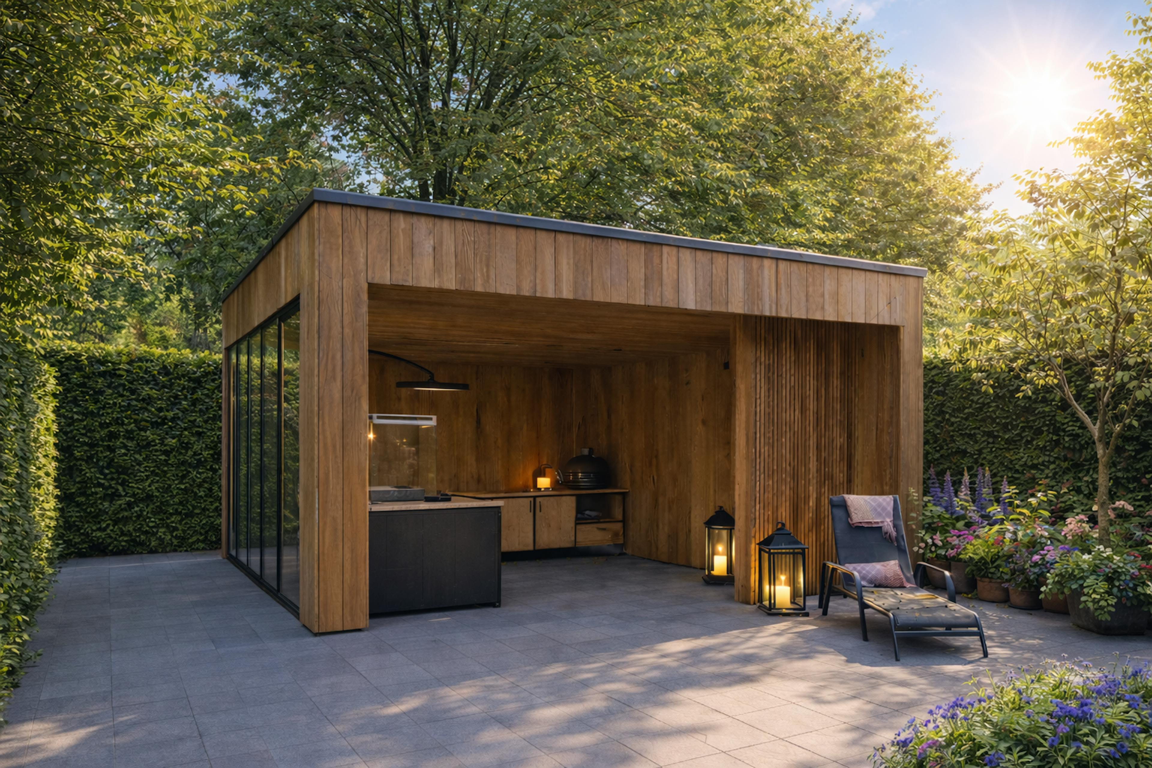 modern strakke terrasoverkapping