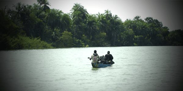boat on the Gamiba river