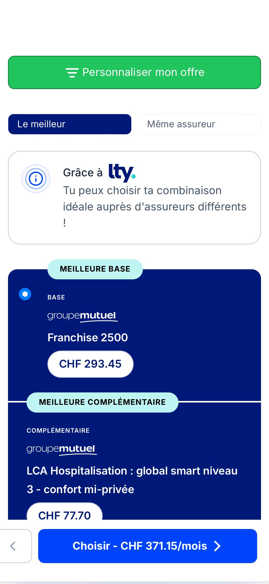 tarification immédiate et couvertures détaillées
