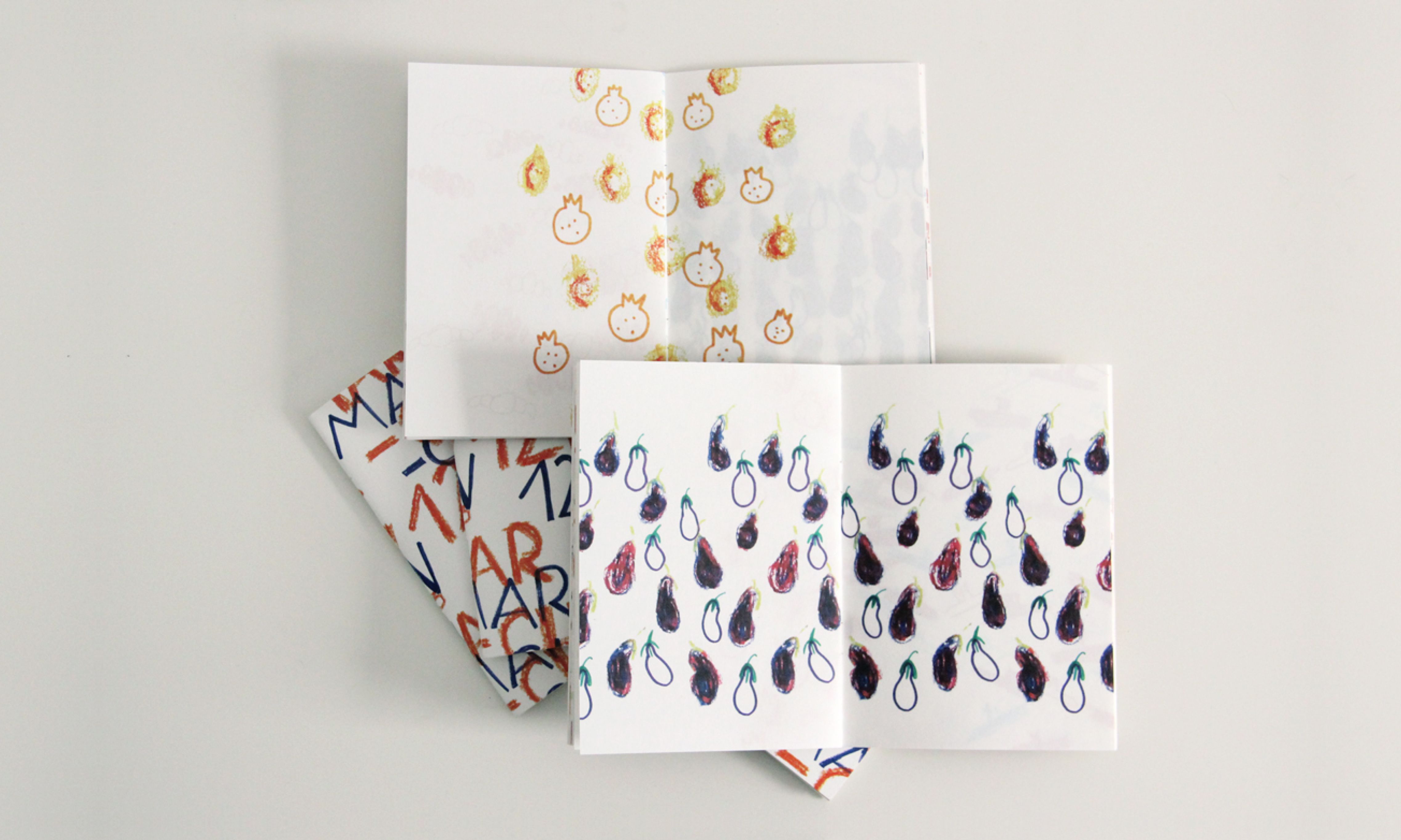 Booklet illustrations of fruits