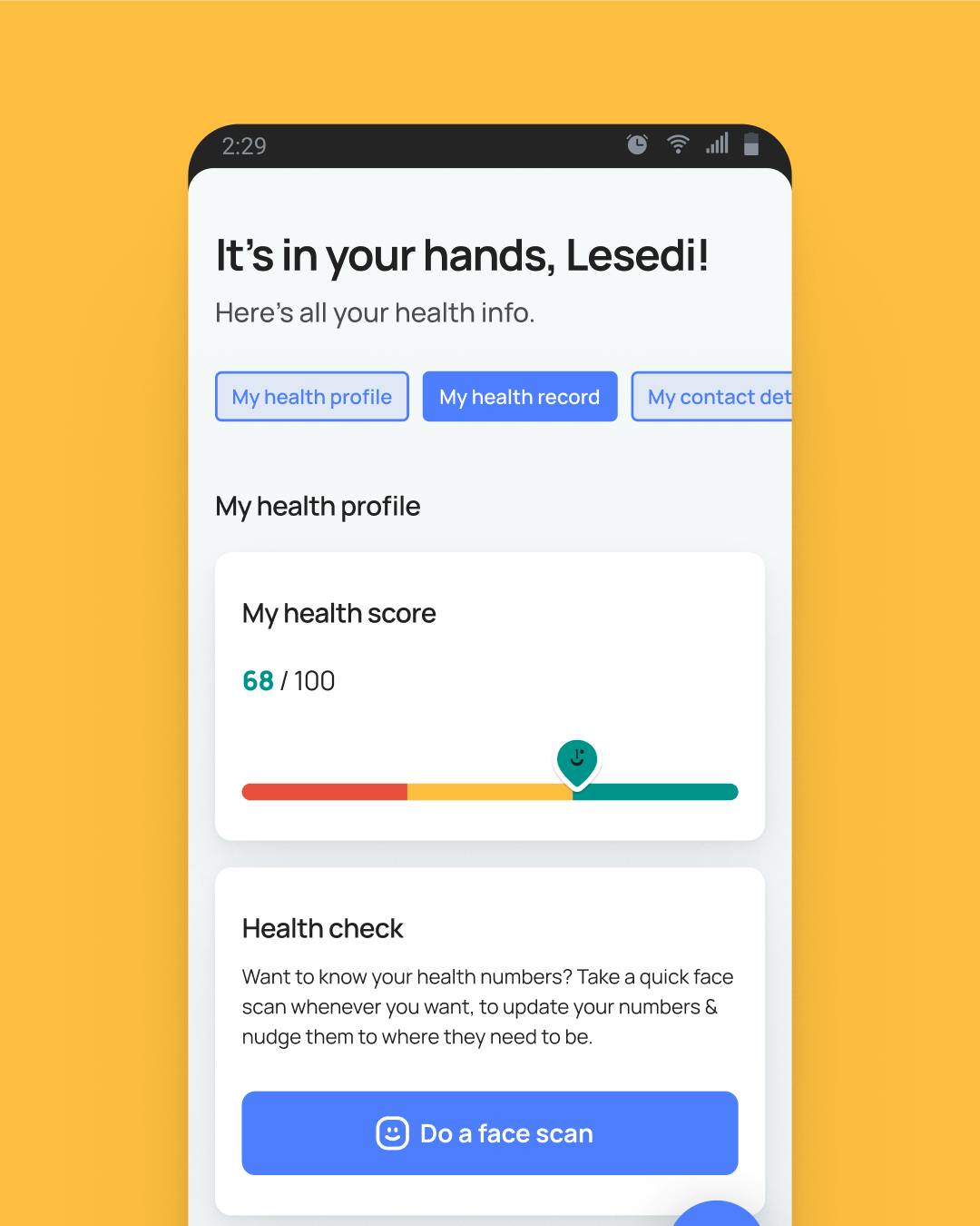Unu Health app example