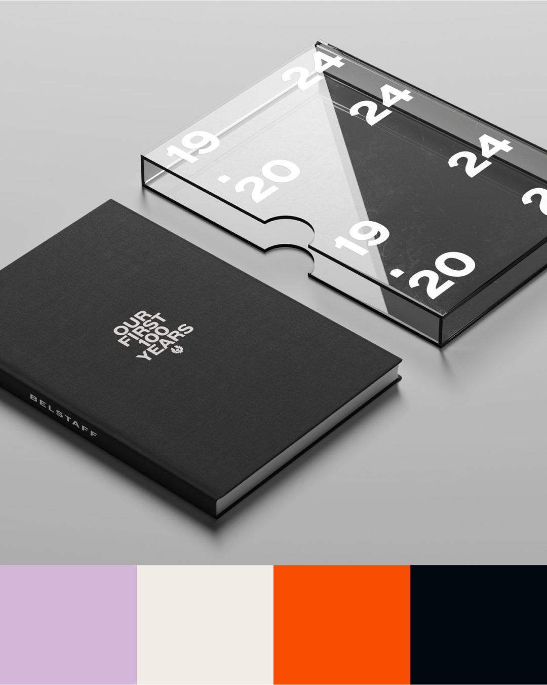 Belstaff book with brand colours