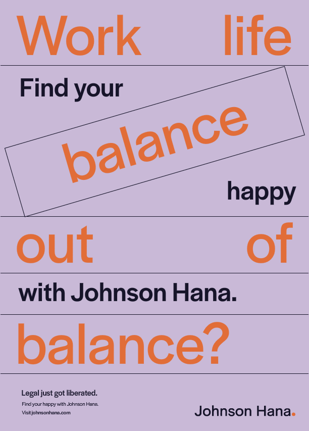 Johnson Hana work-life balance poster