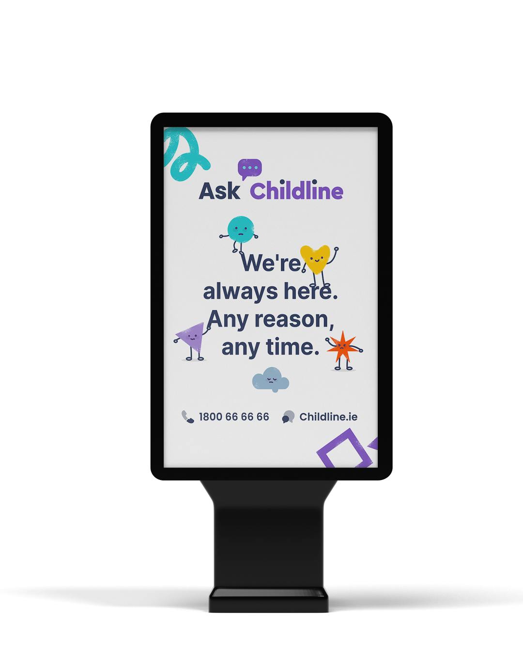 An example of a Childline billboard advert
