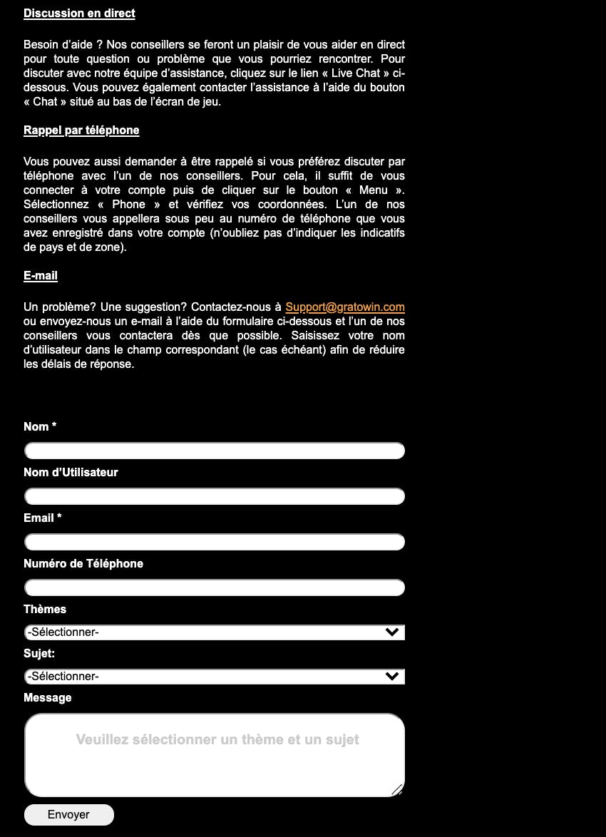 service client gratowin