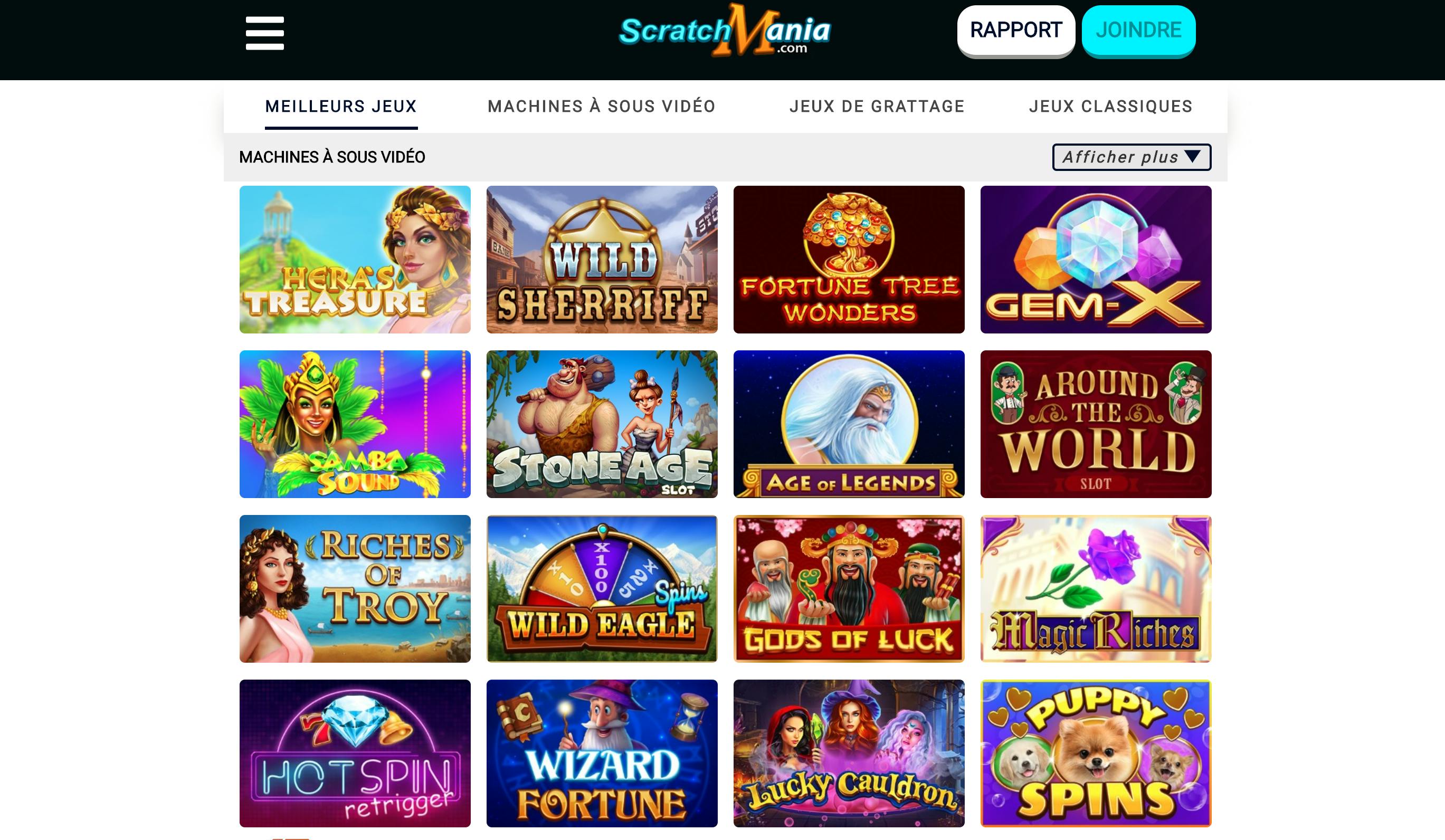 jeux disponibles scratchmania