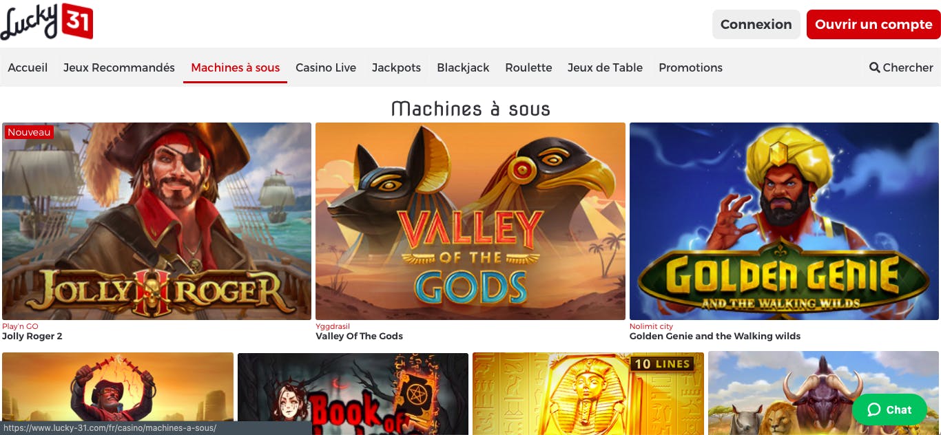 Machines à sous Lucky31