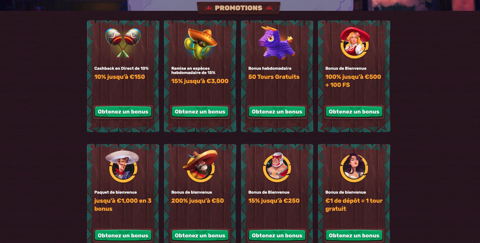 Les promotions disponibles sur 5Gringos