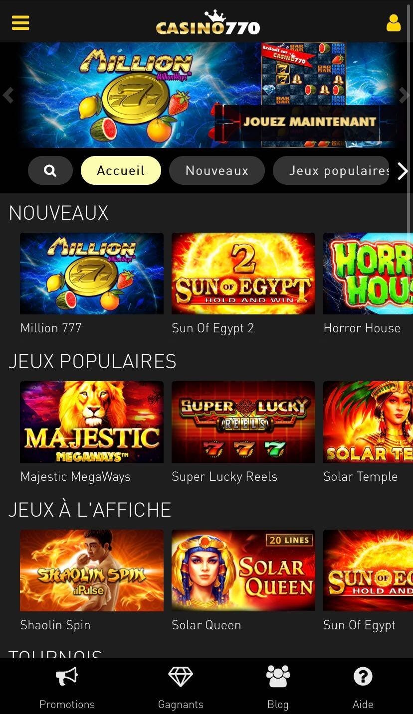 vu de casino 770 sur mobile