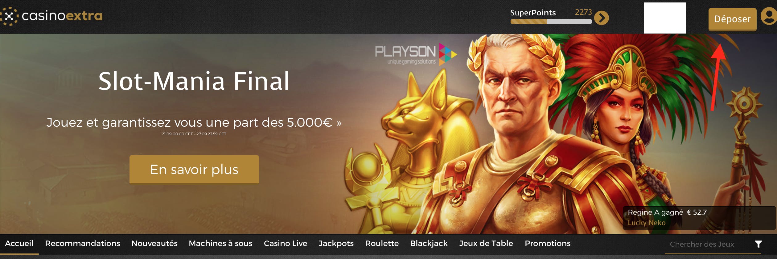 homepage casino extra