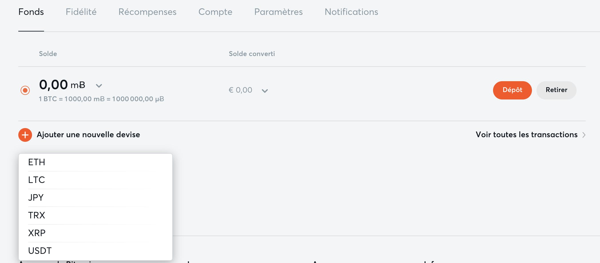 deposit methods bitcasino
