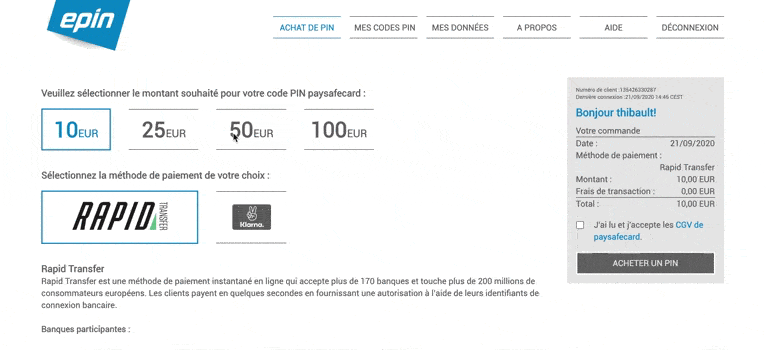 acheter paysafecard depuis paysafecard