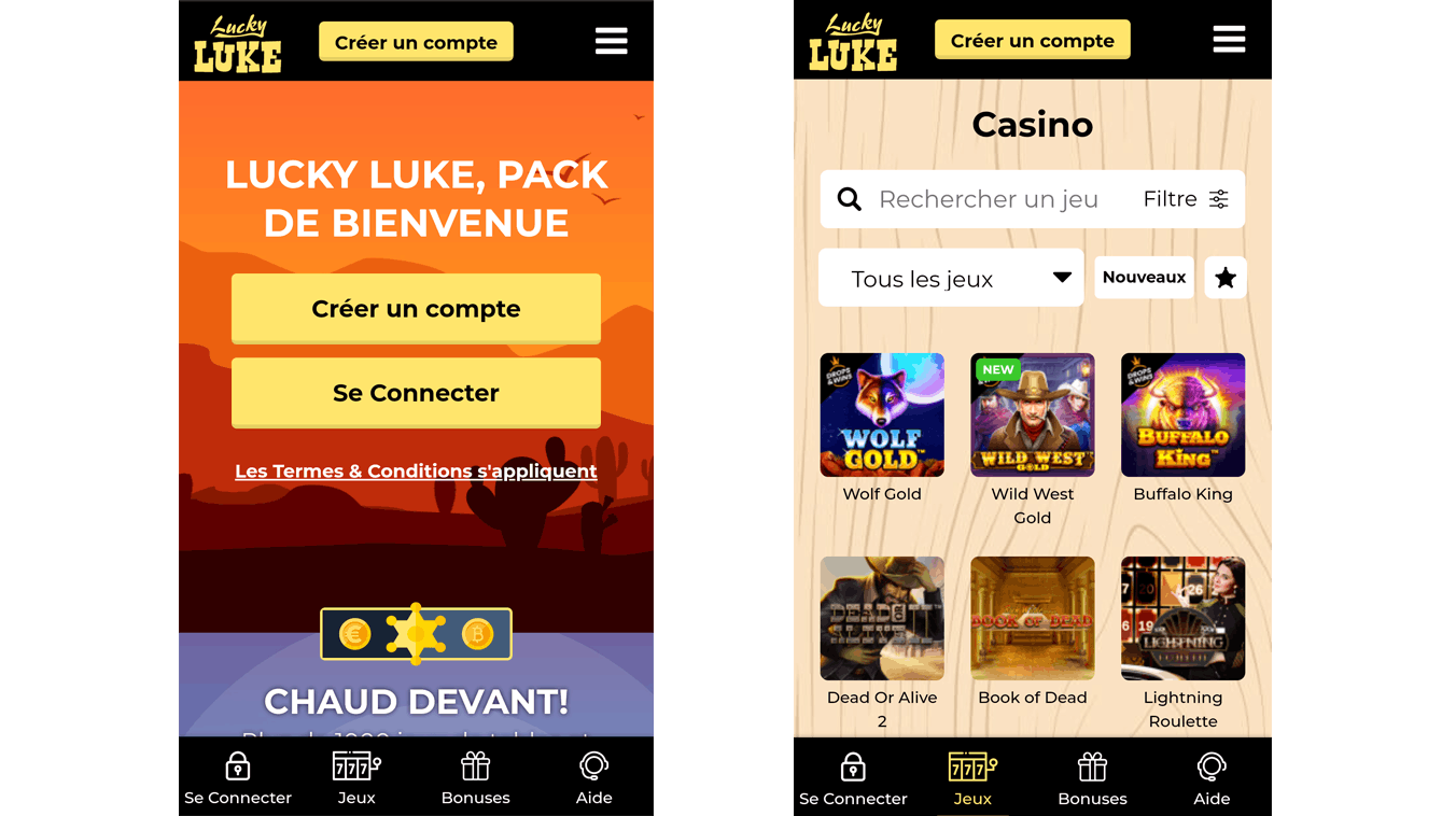 version mobile apple et android de luckyluke